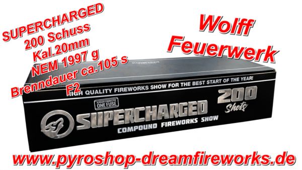 SUPERCHARGED 220 Schuss Premium Verbundfeuerwerk