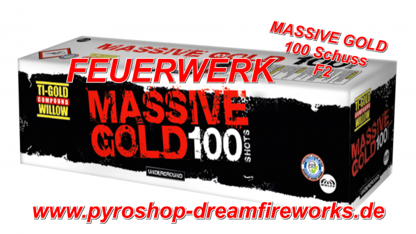 MASSIVE GOLD 100 Schuss Neu Ti Gold Effekt PREMIUM FEUERWERK