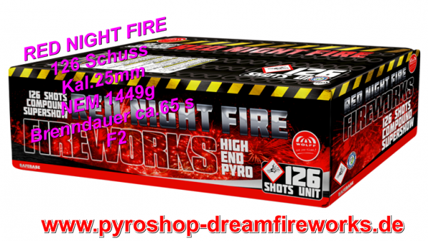 RED NIGHT FIRE Neu Hammer Verbund mit SALUT Premium Feuerwerk