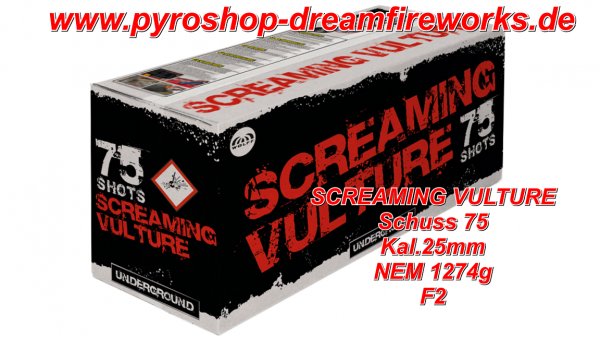 SCREAMING VULTURE Salutbatterie mit Pfeifer PREMUIM FEUERWERK